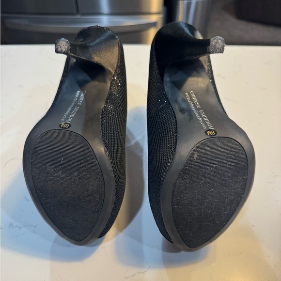 Chinese Laundry Sparkly Black 5” Heels open toe 1.5” platform- Size 8M - Picture 11 of 11